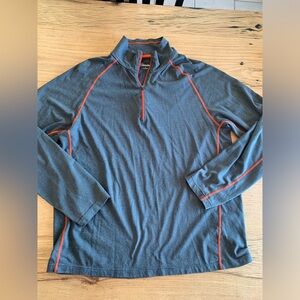 Cloudveil 1/4 Zip Gray Orange Long Sleeve Top‎ Women’s Large Preloved